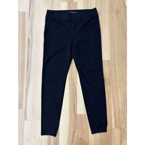 Liverpool Black Ponte Pull-On Pants Size 8/29 EUC Comfortable & Sleek Tapered Fi - Picture 2 of 4